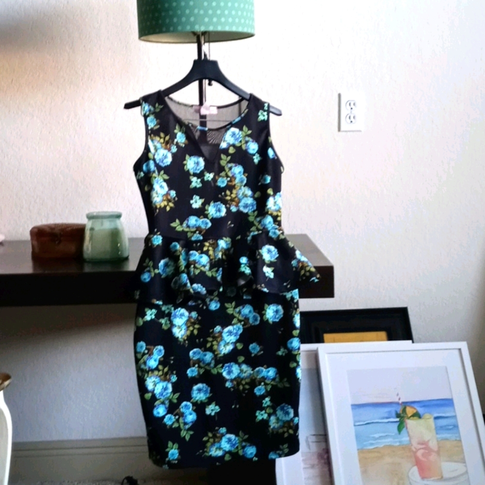 Love Andrea Black Dress w/ Turquoise Twist